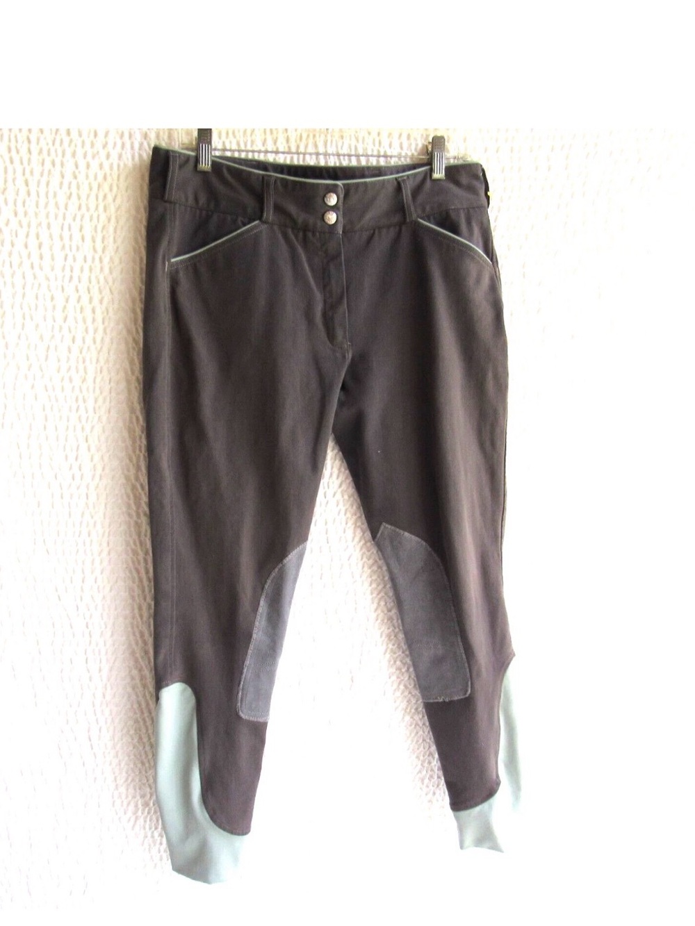 Womens Dover Saddlery Knee Patch Breech Gray Mint Lini 30 Wellesley